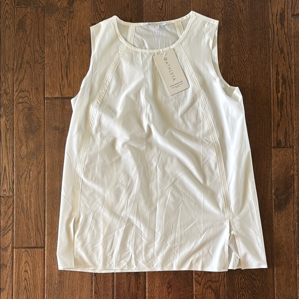 Athleta White Zephyr Sleeveless Tank Top